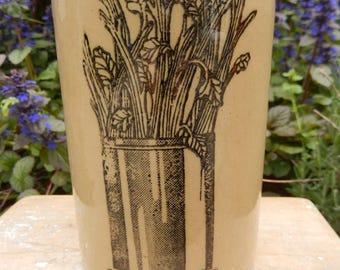 Celery Vase, Pearson's of Chesterfield Stoneware, Celery Pot, Pearson's Celery Jar, Stoneware Pottery, Vintage Pearson's Pottery