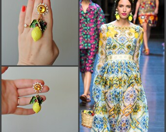 Earrings Dolce style - Sunny lemon