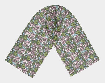 Long Scarf - Pink Hydrangea (2 Sizes)
