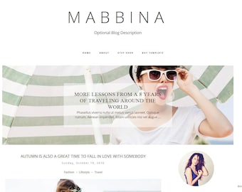 Premade Blogger Template - Responsive Blogger Template - Blogspot - Blog Template - Blogger Theme - MABBINA - Instant Download