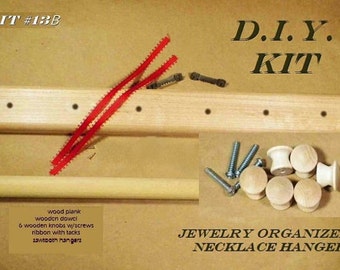 D.I.Y. Jewelry Hanger Kit, Make Your Own Jewelry Organizer. Woodworking Kit. Great Project For Kids or Adults.