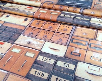 Fabric - fabric drawers - Vintage fabric - fabric bins - retro fabric upholstery - fabric n - 1/2 metres