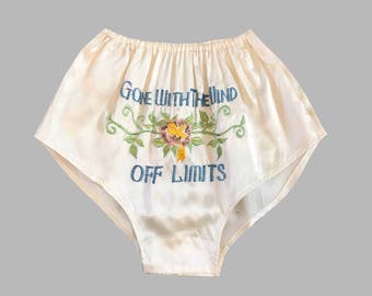SALE Rare 1940s WWII Souvenir Embroidered Panties