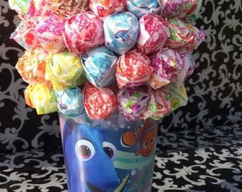 Finding Dory - Dum Dum, Blow Pop or Mini Tootsie Lollipop Bouquet / Centerpiece