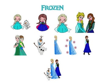 Frozen Machine Embroidery File Design 4x4 and 5x7 inch hoop