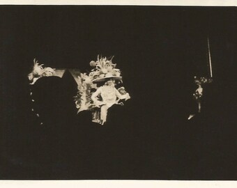 Vintage Snapshot "In A Darkened Auditorium" Back Of Head Audience Silhouette Rear View Found Vernacular Photo