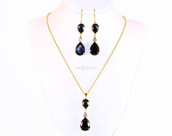 ROYAL BLUE Set made with SwarovskiELEMENTS(R) silver gold plated