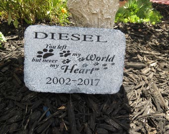 Pet Memorial Stone, Personalized, Garden Stone, In Memory, Sympathy, Pet Grave Marker, Dog, Cat, Animals, Grief, Keepsake, Death