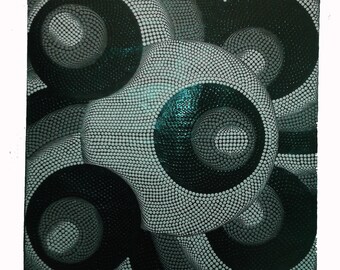 Hand Applique Dot Painting on canvas
