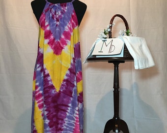 Tie Dye Cotton Sundress-Chevron