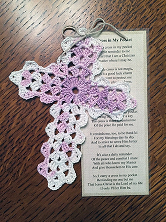 Crocheting PATTERN for God's Eye Cross Bookmark