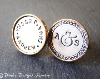 Personalized mens jewelry Father's Day gift for husband Custom name personalized cufflinks