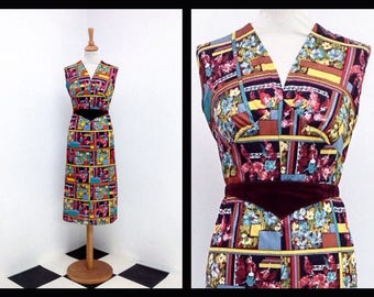 vintage dress with bohemian pattern