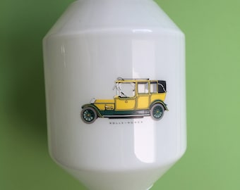 Milk Glass Pendant Light Lampshade Ceiling Light Classic Vintage Car Motif. Midcentury. Home Decor. Lighting 1960s Fort T Rolls Royce Morris