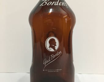 Vintage Gail Borden's Milk Bottle. Half Gallon. Decent Condition.