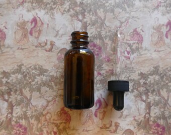 1 oz. Amber Boston Round Bottle with Dropper Cap