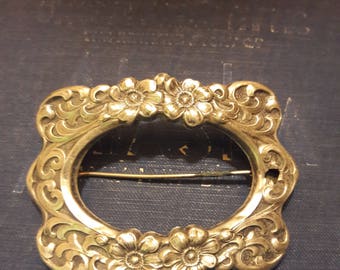 Vintage Sterling Silver belt buckle with flowers 1900's