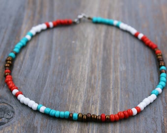 Turquoise Ankle Bracelet Beaded Anklet Boho Anklet Boho Jewelry Bohemian Ankle Bracelet Turquoise Anklet Boho Ankle Bracelet