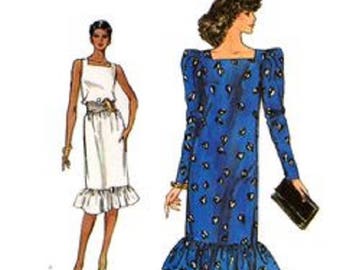 Vintage Vogue 8261 – Womens Misses Sleeved & Sleeveless Dress Sewing Pattern – Size 12-14-16 - Uncut and Factory Folded