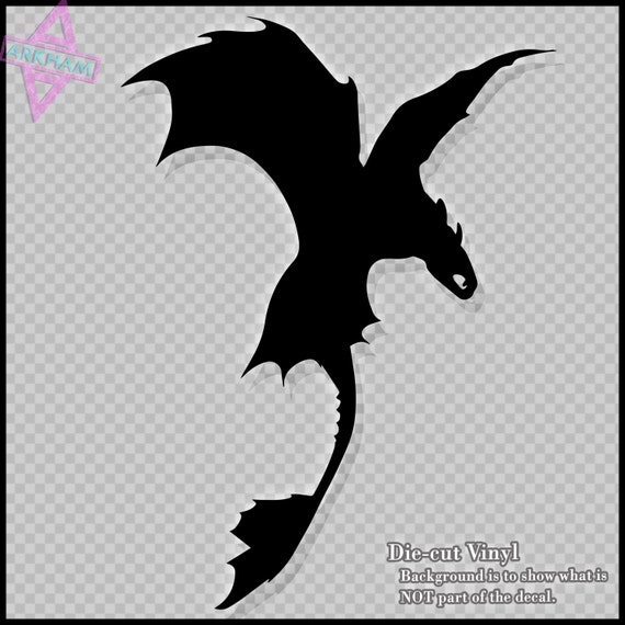 Toothless Dragon Silhouette Vinyl Sticker