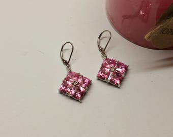 Earrings Silver 925 Crystal pink SO120