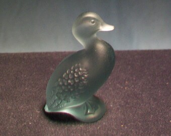 Lalique France Blue Goose Figurine Signed
