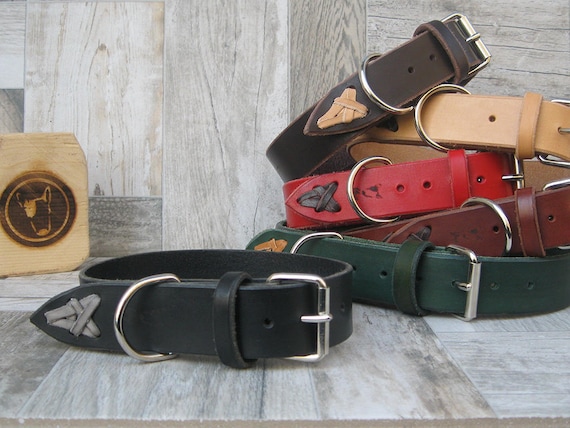Black Leather Dog Collar, Ideal for Medium and Large Size , Colorful Dog collar, Handmade Dog Collar, Plain Dog Collar, Boy Dog Collar