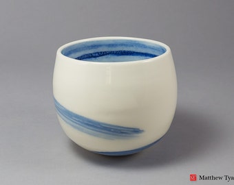 Stoneware Vase, Pottery Vase, Ceramic Vase, Ceramic Vessel: Stoneware Pottery - Lazy Sea Cone Vessel Hand Thrown in Porcelain
