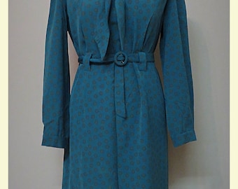 Vintage 20s/30s style dress dark turquoise M/L