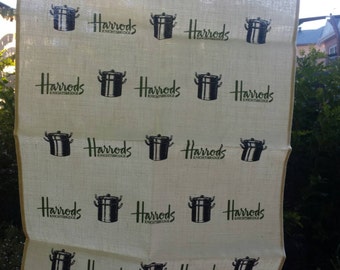 Teatowel souvenir Harrods Irish linen vintage unused still in Harrods paper bag