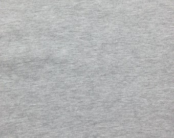 Heather Gray Cotton Fabric Jersey Knit by Yard 67"W 8/15