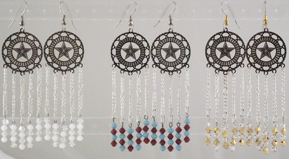 Star Earrings with Swarovski Crystals