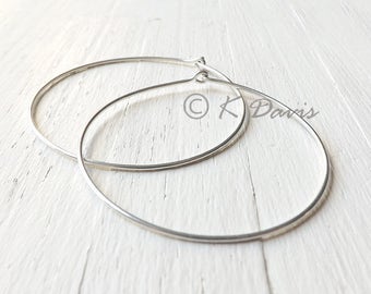 Large Silver Hoops, 2 Inch Sterling Silver Hoop Earrings, Hammered Sterling Silver Hoop Earring womens jewelry gift for her