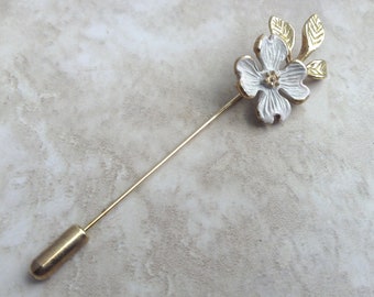 Vintage Dogwood Flower Tie Lapel Stick Pin BC Souvenir