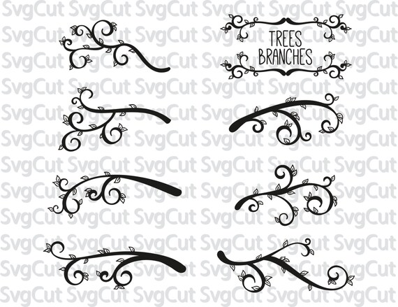 Download Tree branch set SVG Cut Files Set Branches Svg Digital Sign