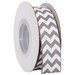 Grosgrain Chevron Ribbon 7/8" - 10 Yards - Grey