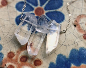 Sterling Silver Necklace | Clear Quartz Necklace | Raw Crystal Necklace | Quartz Point Necklace | Wire Wrapped Jewelry Handmade Necklace