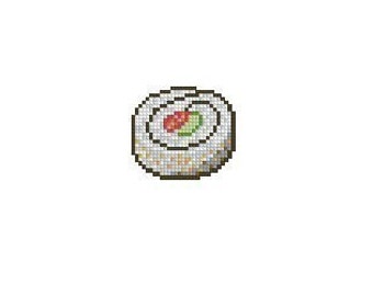 California Roll Sushi Cross Stitch Chart Pattern PDF