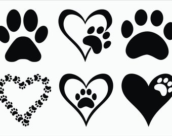 Paw Print SVG / EPS / Png 300ppi / Dxf / Paw Print Vector / Paw Print Clipart / Dog SVG / Animal svg / svg Files for Cricut / Silhouette