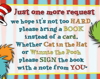 Baby Shower Invitation Insert "Book Instead of a Card Request"