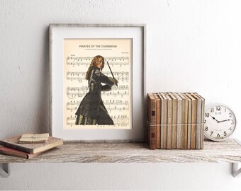 Elizabeth Swann Pirates of the Caribbean Sheet Music Art Print