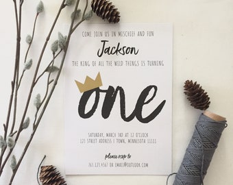 Where the Wild Things Are First Birthday Invitation