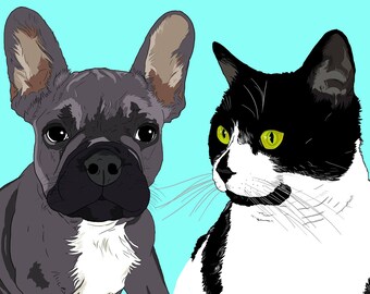 Custom Pet Art, Custom Pet Portrait, Custom Animal Art, Pet Art Commission, Custom Pet Portrait Illustration, Portrait Printable