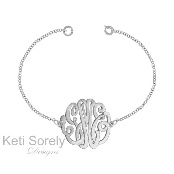10K White Gold Monogram Bracelet or Monogram Anklet Order