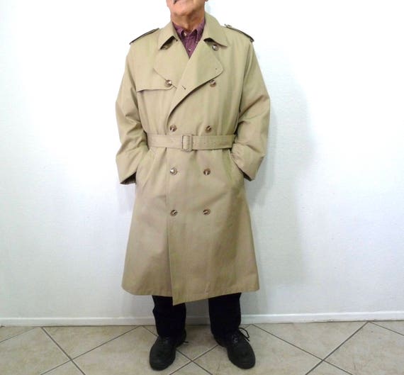 Vintage Trench Coat Misty Harbor Double Breasted Raincoat Warm