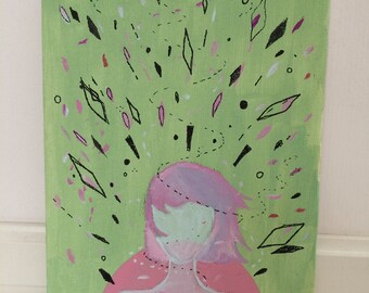 Ghost - Original acrylic painting on canvas board.