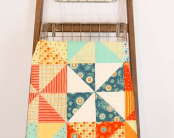 PINWHEELS: MADE to ORDER | Modern Baby Quilt | Toddler Baby Quilt | Handmade Baby Quilt | Baby Quilts for Sale | New Baby | Nursery | Quilt