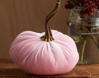 Velvet Pumpkin Blush Pink, modern rustic decor, shabby chic mantle, wedding decor, farmhouse decor, Mothers day gift, best selling items