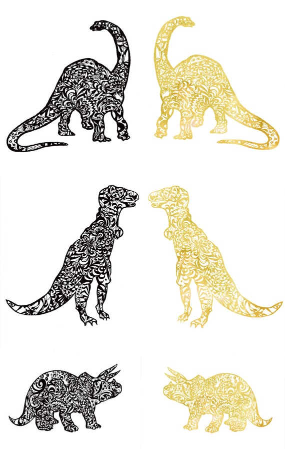 Download Dinosaur Svg Zentangle Silhouette Clip Art Cut file Gifts