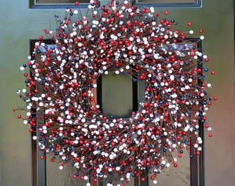 20%OFF WREATH SALE Memorial Day Wreath, Fourth of July Wreath, Americana Wreath, Patriotic Door Wreath, Country Wreath, Rustic Wreath Stars